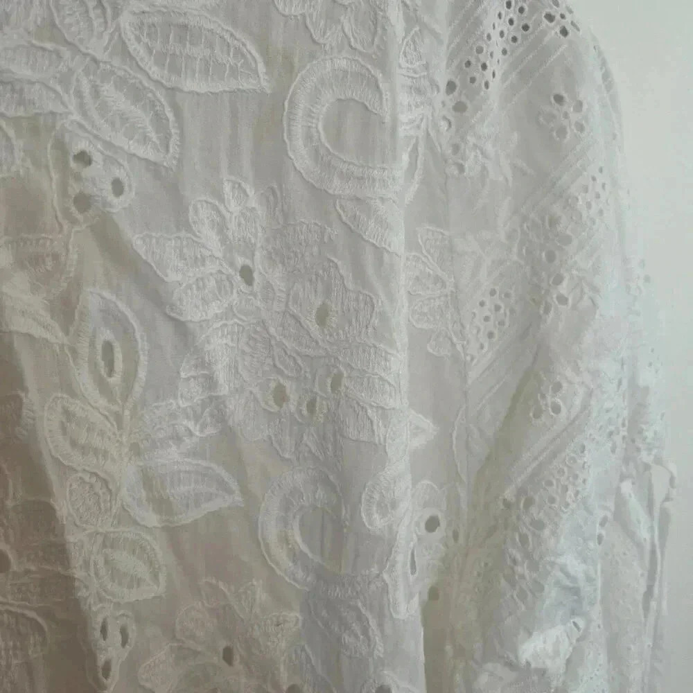 Maeve by Anthropologie Eyelet Balloon Sleeve Kimono - Picture 8 of 10